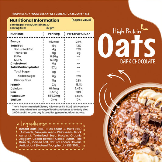 Health Ninja High Protein Dark Chocolate Super Delicious Oats