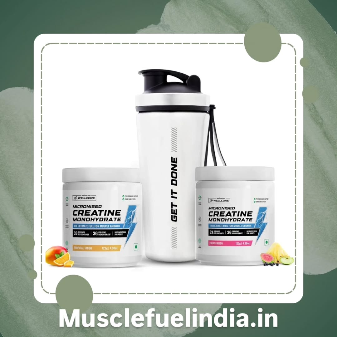 Wellcore Metal Shaker + Creatine Combo