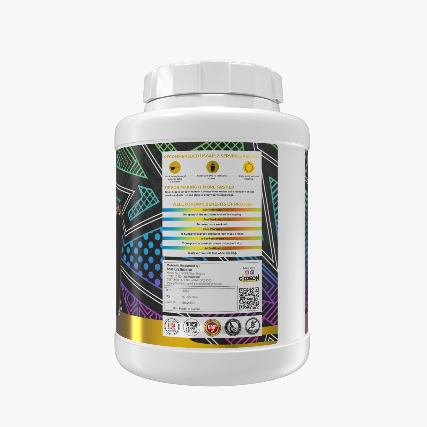 Glideon Advance Gainz Premium Muscle Gainer