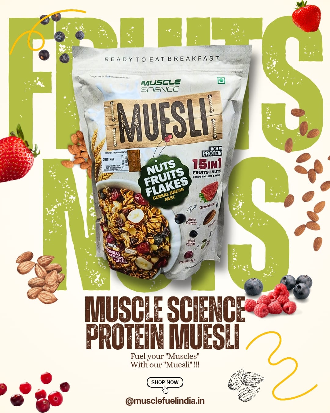 Muscle Science High Protein Fruit n Nut Muesli
