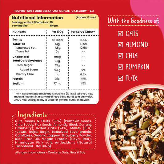 Health Ninja High Protein Super Delicious Strawberry Muesli