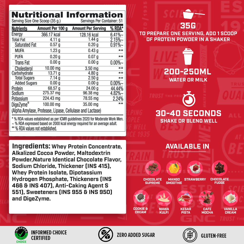 GNC Pro Performance 100% Whey Protein Concentrate