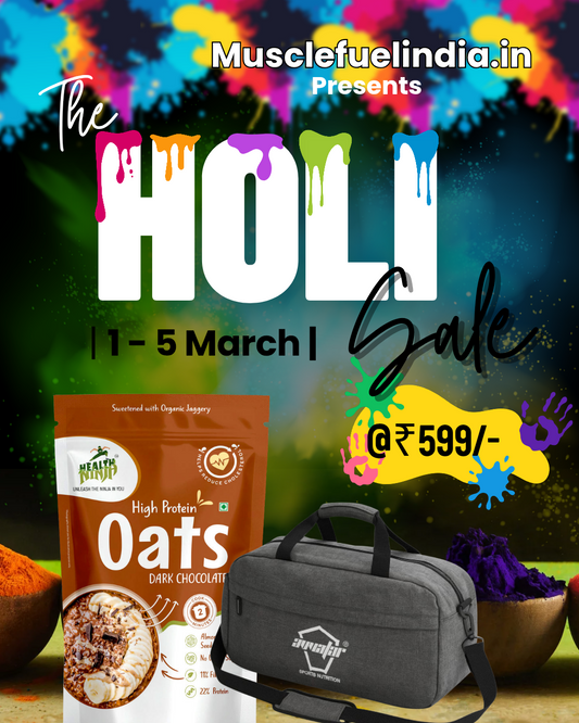 Health Ninja High Protein Dark Chocolate Oats 2lbs + Avvatar Premium Gym Bag