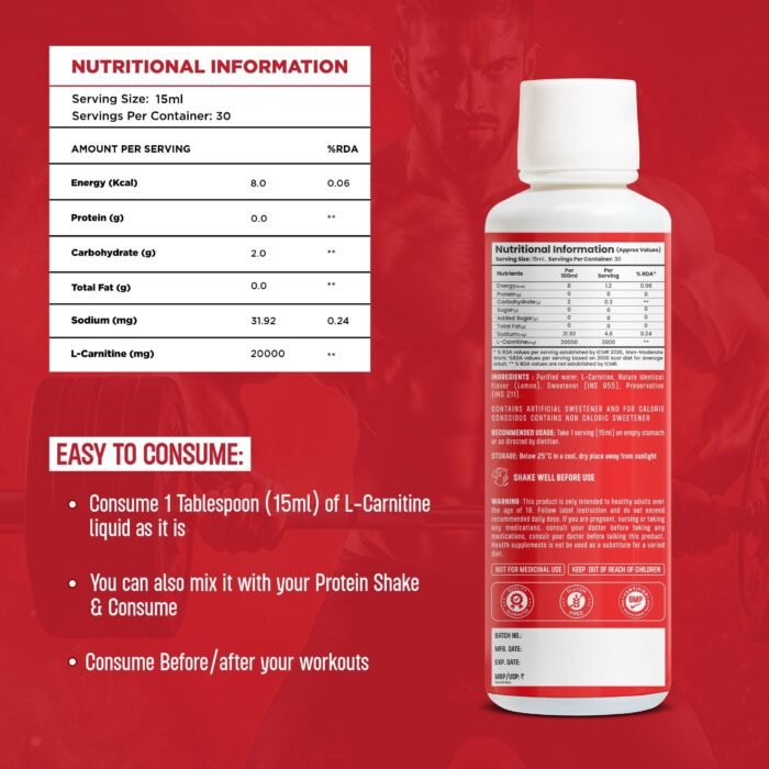 Bolt Liquid L-Carnitine 3000mg - Image 2