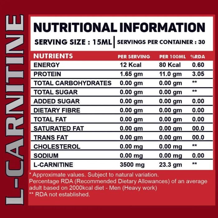 Ripped up Nutrition Liquid L-Carnitine 3500MG - Image 2