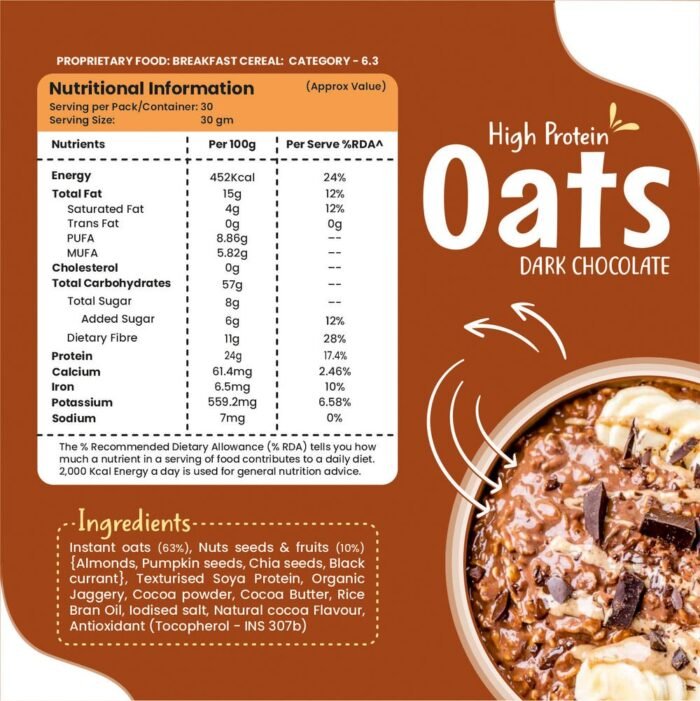 Health Ninja High Protein Dark Chocolate Oats - Image 3