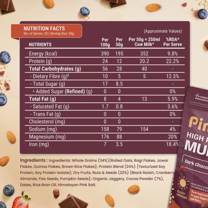 Pintola High Protein Dark Chocolate & Cranberry Muesli - Image 2