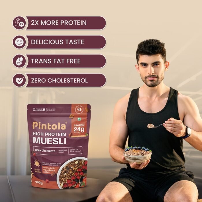 Pintola High Protein Dark Chocolate & Cranberry Muesli - Image 4