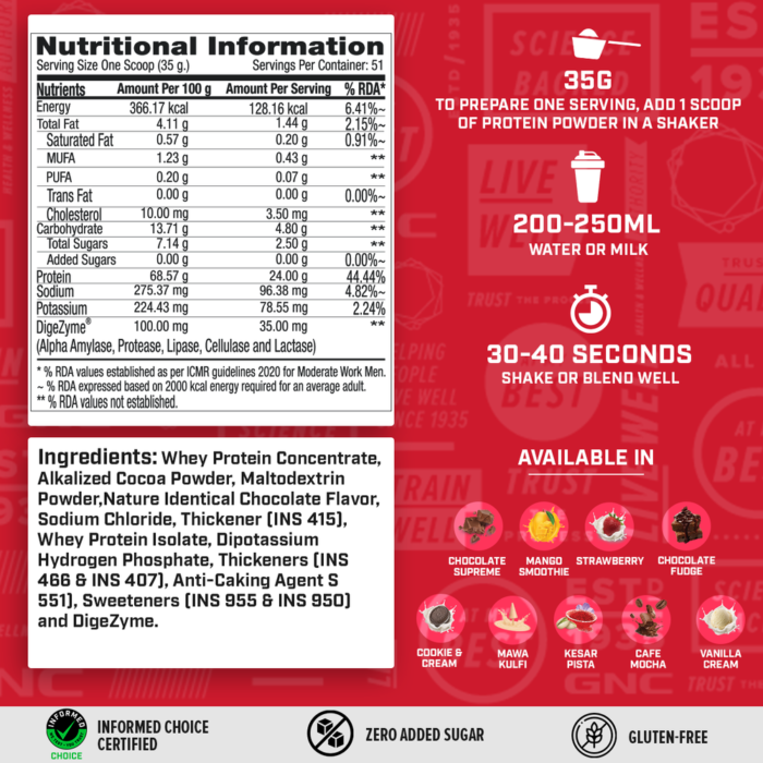 GNC Pro Performance 100% Whey Protein Concentrate - Image 3