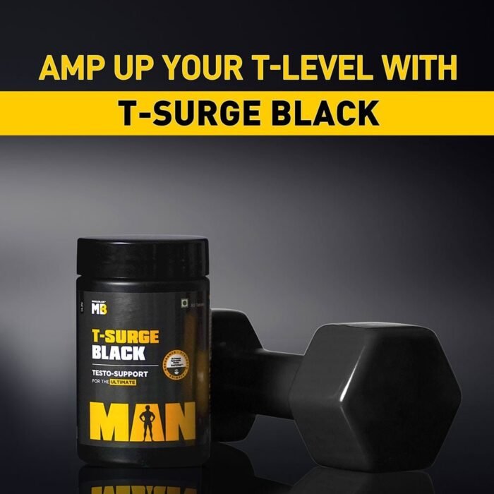 Muscleblaze T-Surge Black | Testo Support for the Ultimate MAN - Image 4