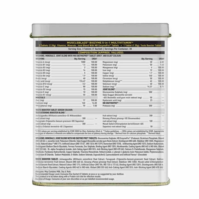 Muscleblaze Biozyme 5 in 1 Multivitamin - Image 4