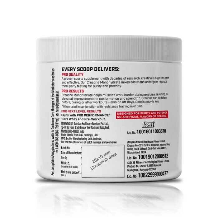 GNC PRO PERFORMANCE MICRONIZED CREATINE MONOHYDRATE - Image 3